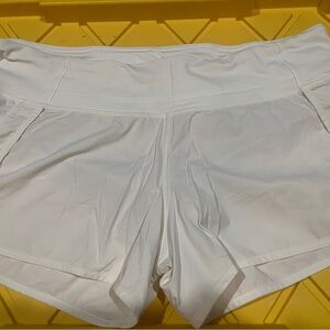 Lululemon Run Time White Athletic Shorts 4 way